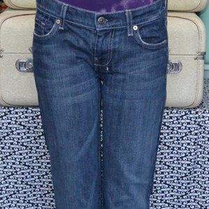 7 for All Man Kind DOJO Size 28 Flared Blue Jeans Mid Rise Zipper fly FAM